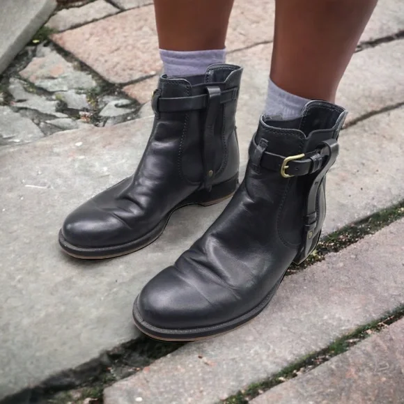 SOLD! ECCO Saunter Mid Cut Leather Chelsea Ankle Boots Sz EU37/US6 - 6.5 - Picture 2 of 16